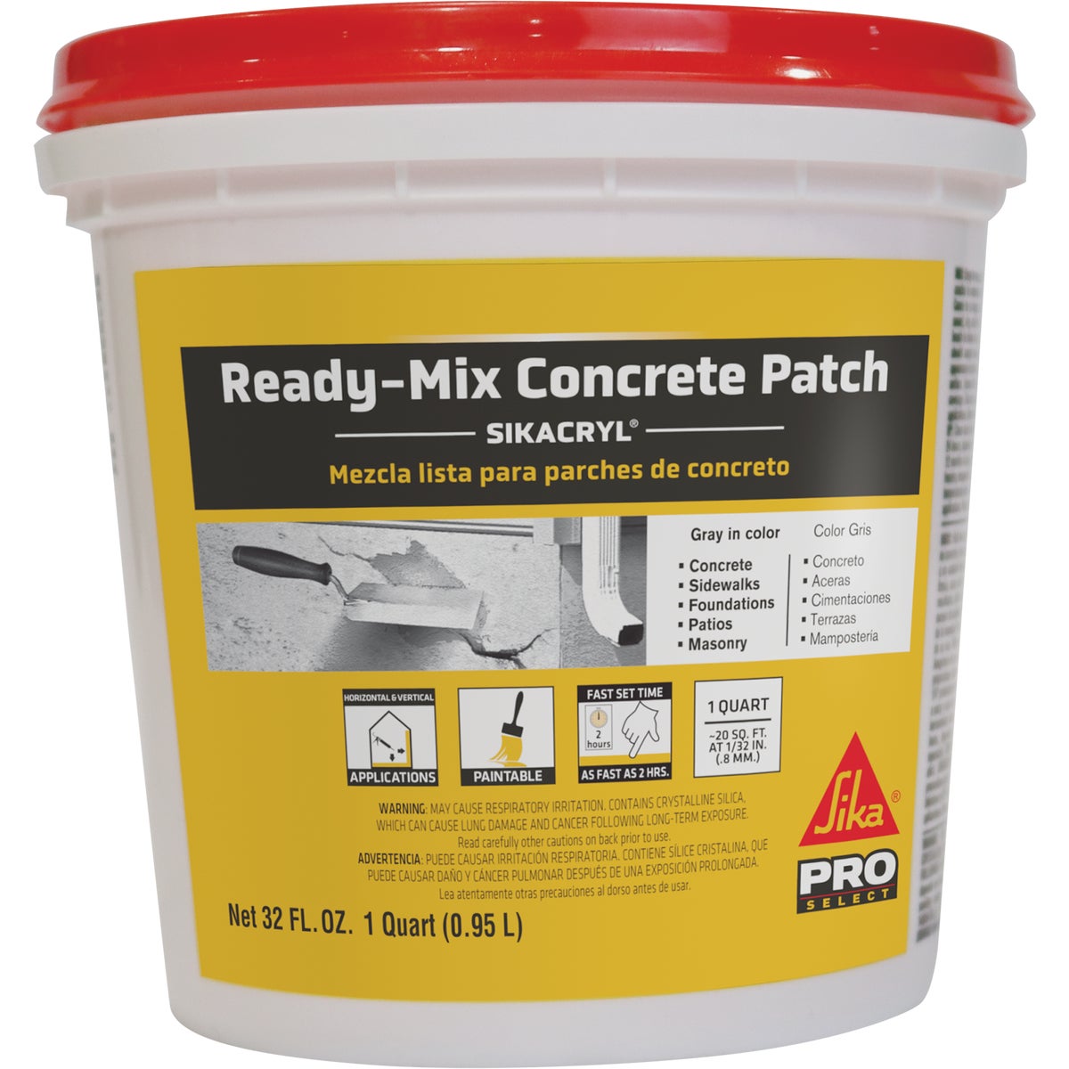 Item 261108, Ready to use, acrylic latex based, textured concrete patch repairs spalls 