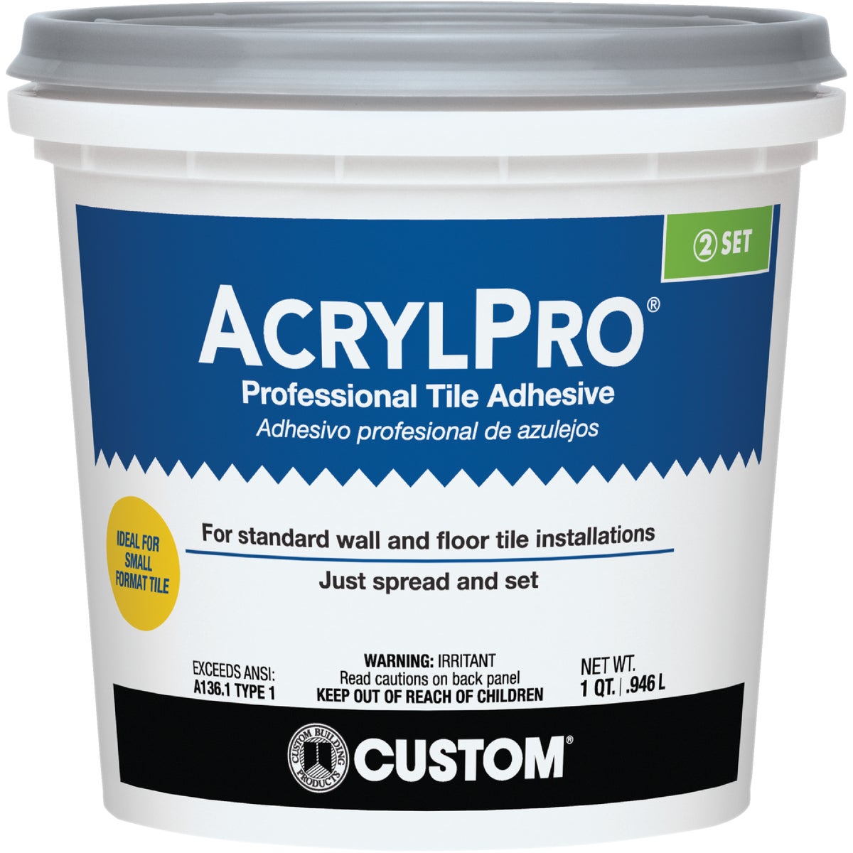 Item 267813, AcrylPro Ceramic Tile Adhesive is a professional formula adhesive with high