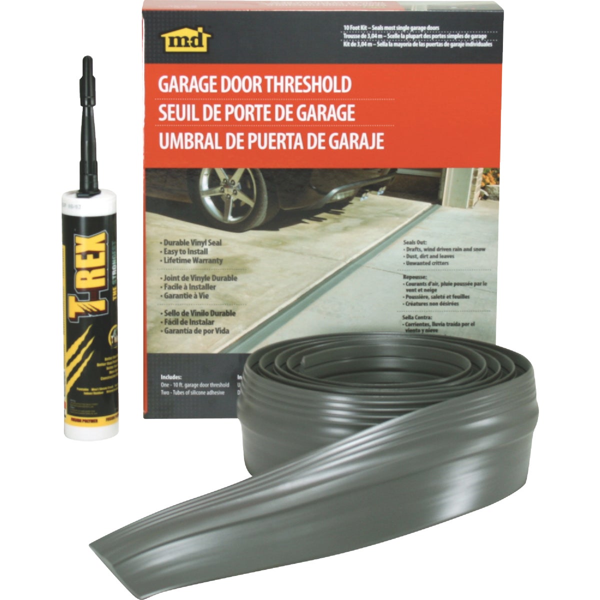 Item 275703, Durable, high-quality vinyl seal for single or double garage bays.