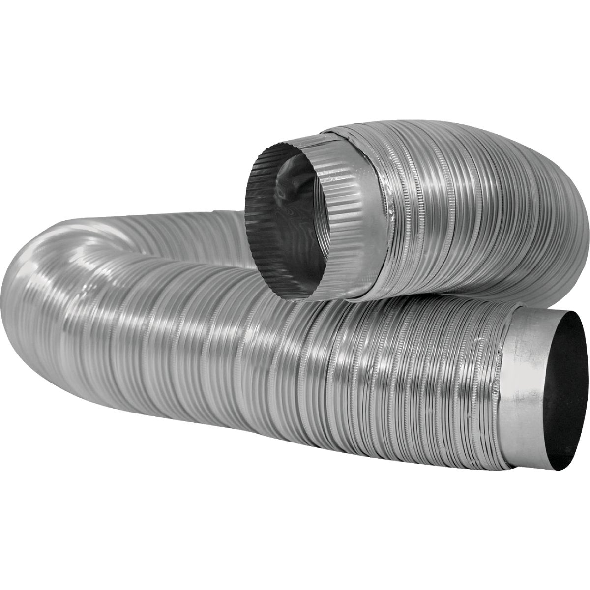 Item 277907, Aluminum semi rigid dryer duct with aluminum connection collar on each end