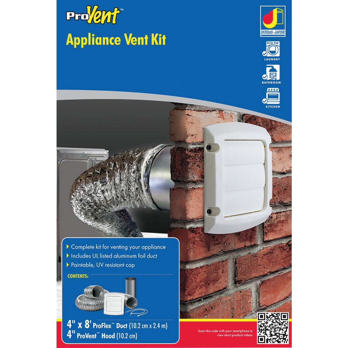 Item 284866, Dryer vent kit for exhausting gas and electric clothes dryers, kitchen, and