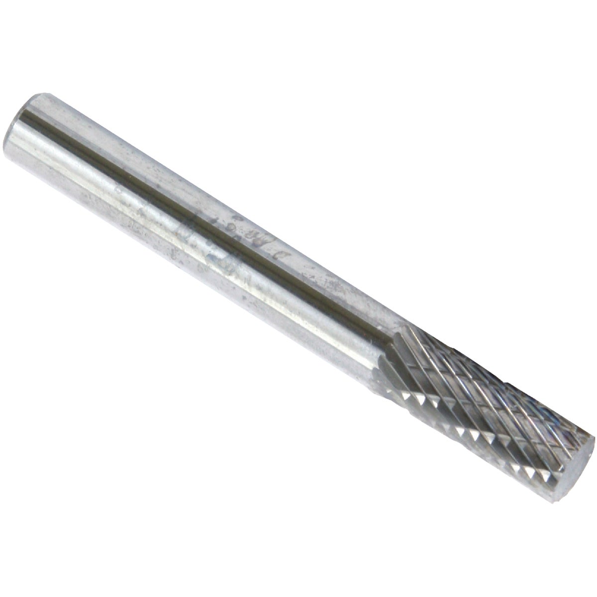 Item 300737, Shank mounted tungsten carbide burrs are double cut for fine work.