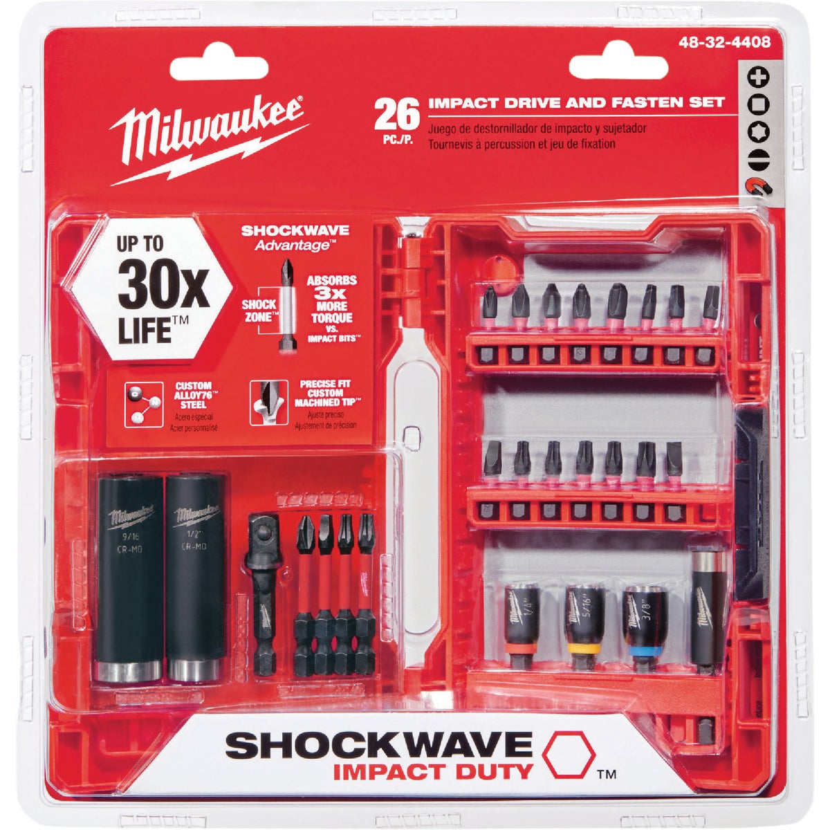 Item 303065, Milwaukee Shockwave Impact Duty Driver Bit Sets are engineered for extreme 