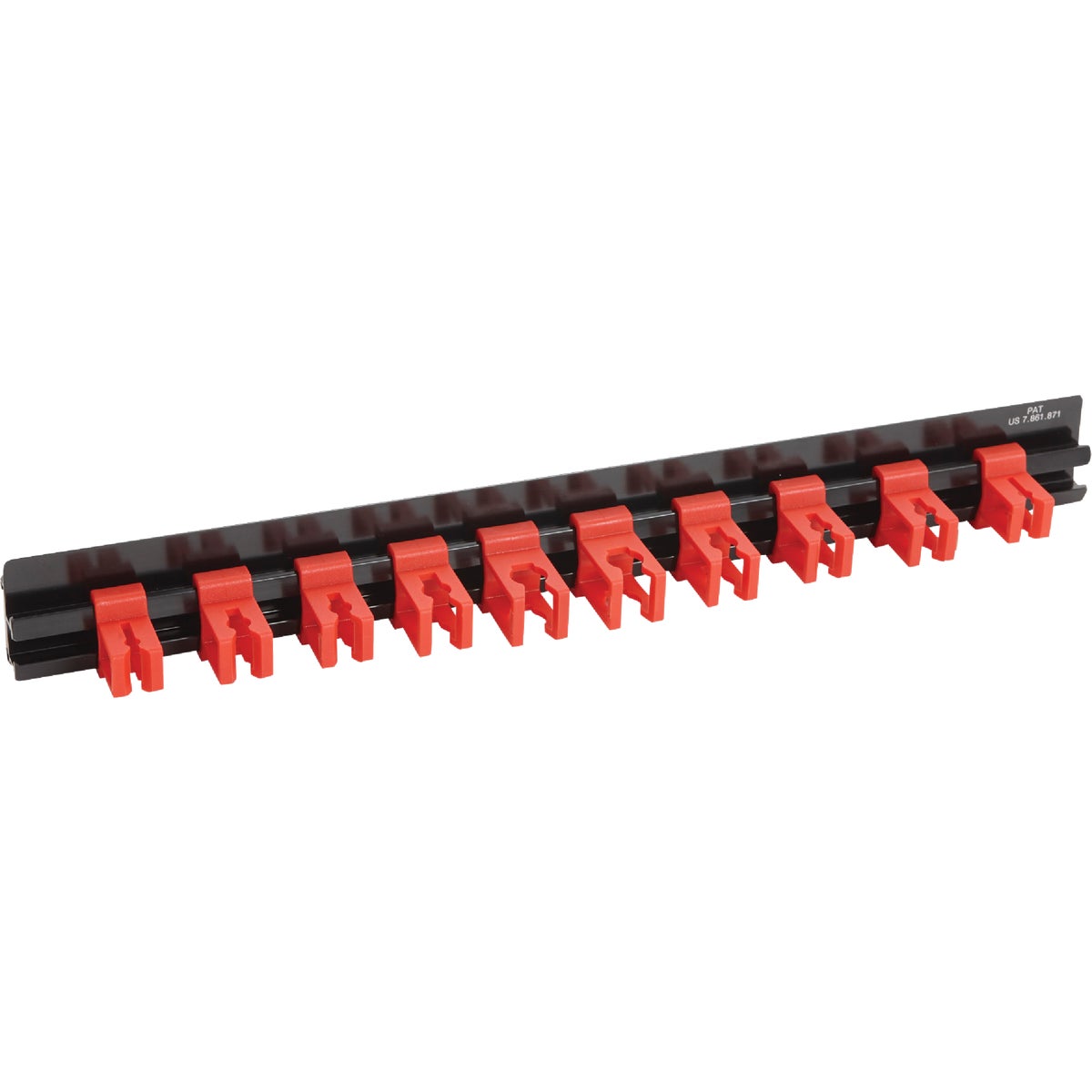 Item 303067, Screwdriver rail with magnetic base and sliding clips.