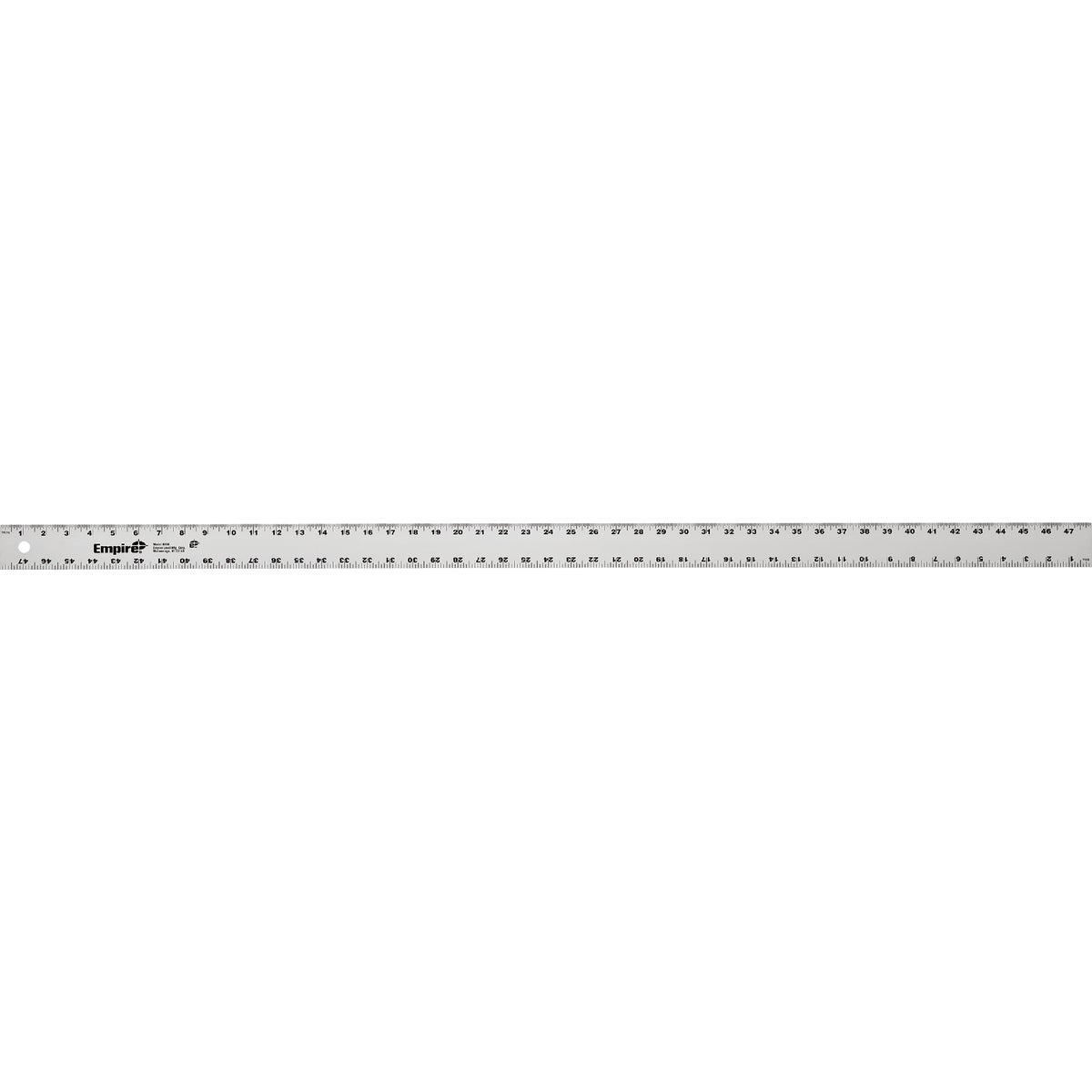 Item 303379, Heavy-duty aluminum frame straight edge with easy-to-read inch scale 