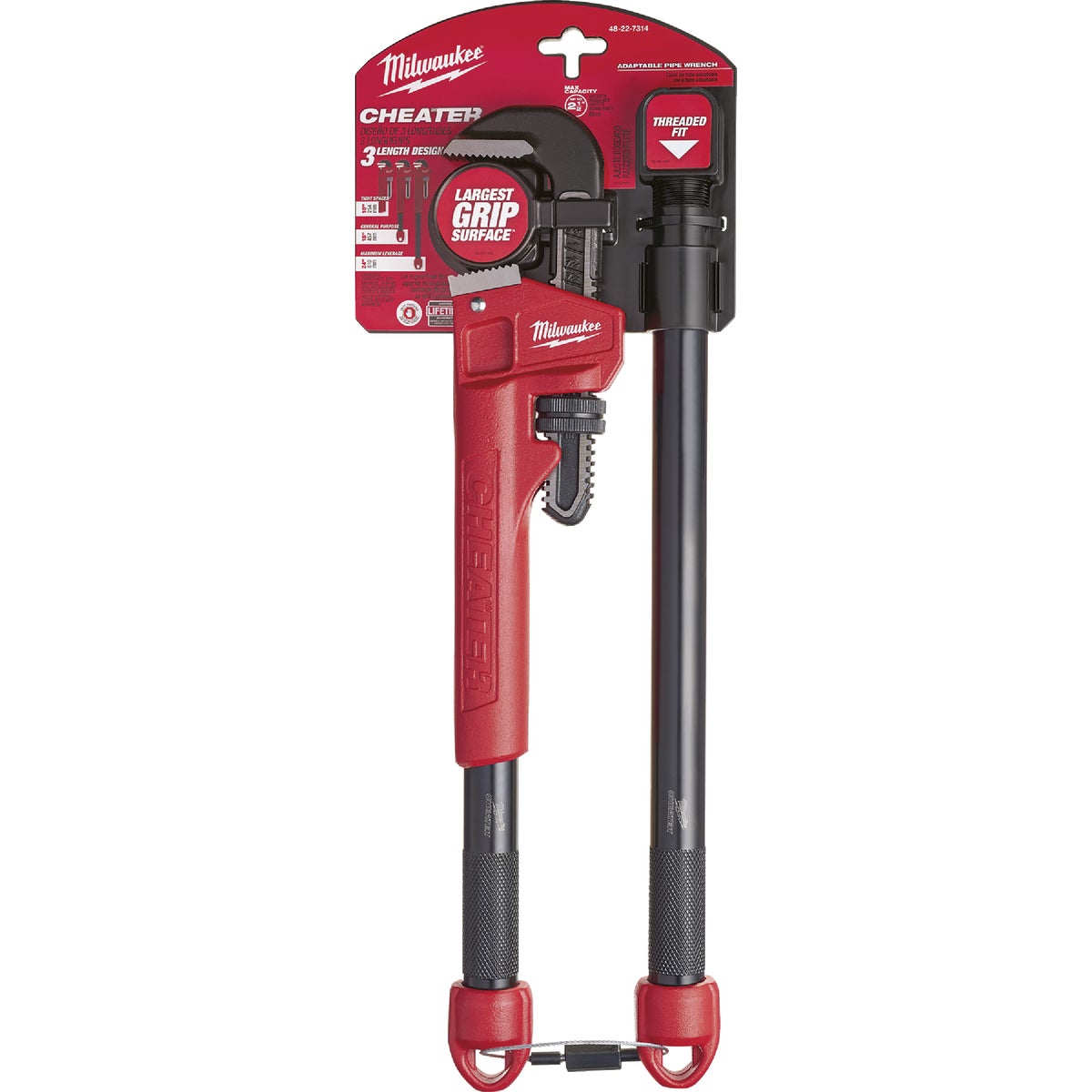 Item 303578, The Cheater Adaptable Pipe Wrench features a 3 length design which delivers