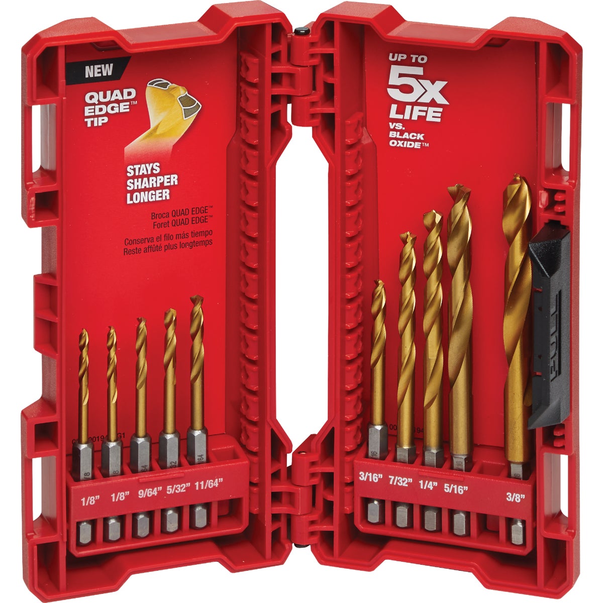 Item 303615, Shockwave Impact Duty titanium drill bits with Red Helix are engineered for
