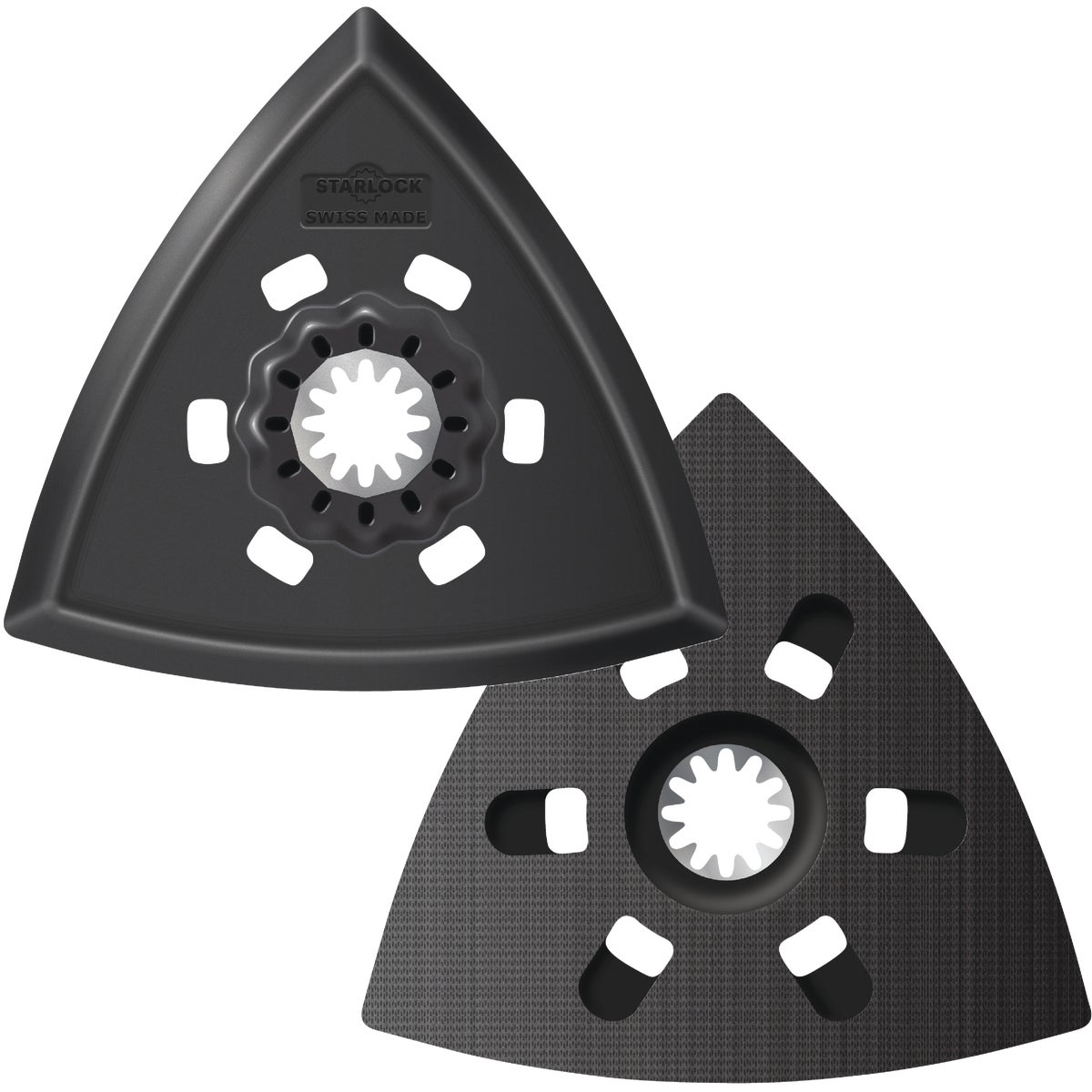 Item 303925, Perforated pad allows for dust extraction for a cleaner finish.