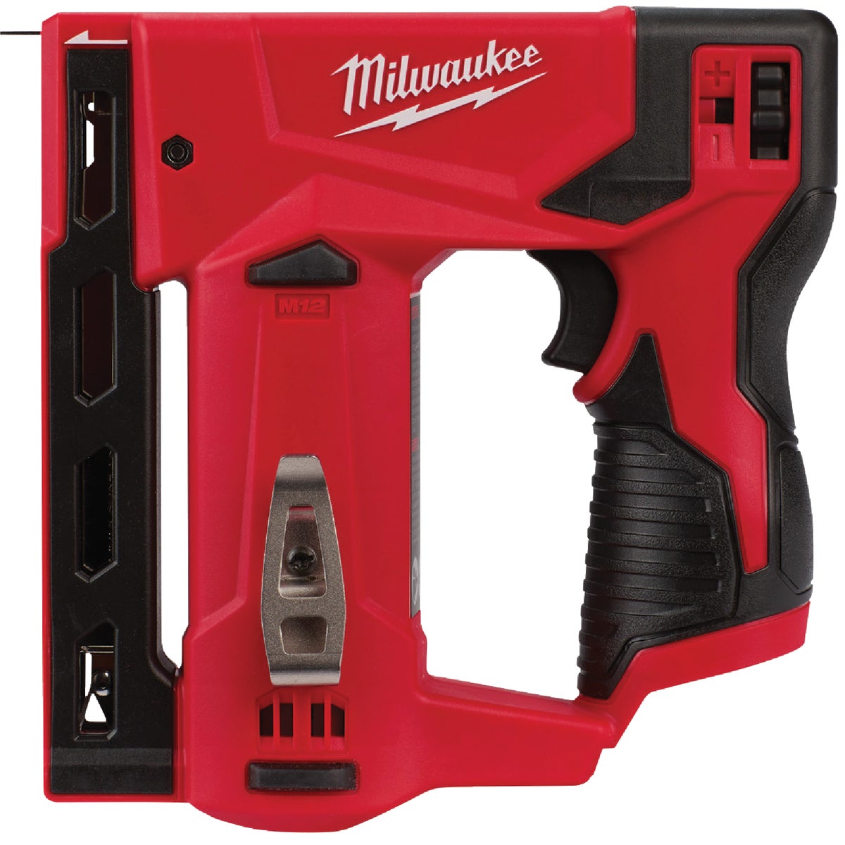 Item 303974, The Milwaukee M12 3/8" Crown Stapler delivers a true hand tool replacement