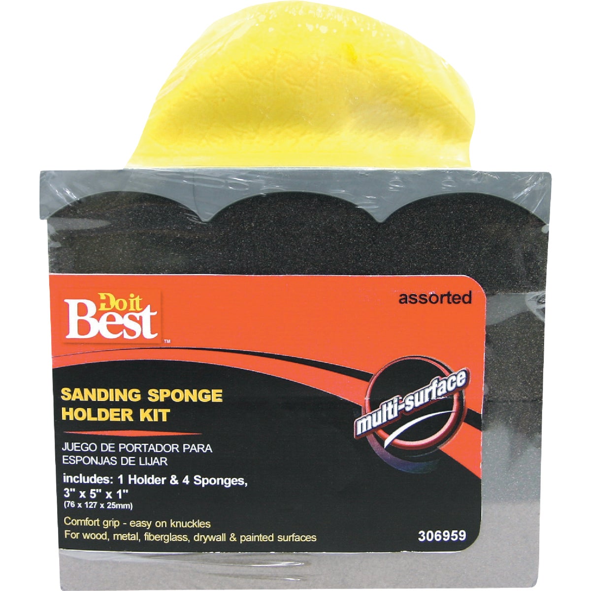 Item 306959, Includes: 1 sanding sponge holder and 4 sanding sponges, 1 fine, 2 medium, 