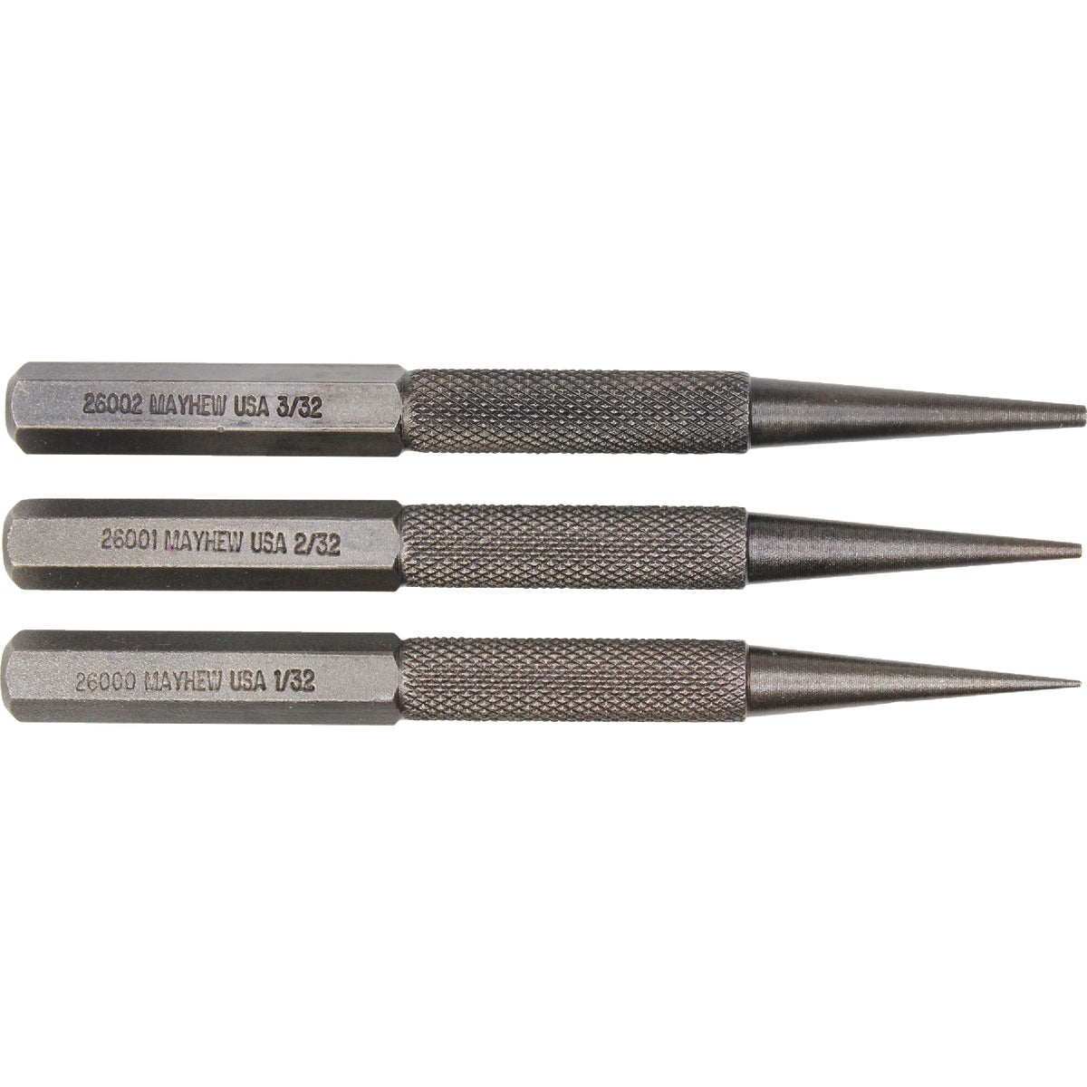 Item 316539, Nail sets are used to drive finish nails into wood without damaging the 