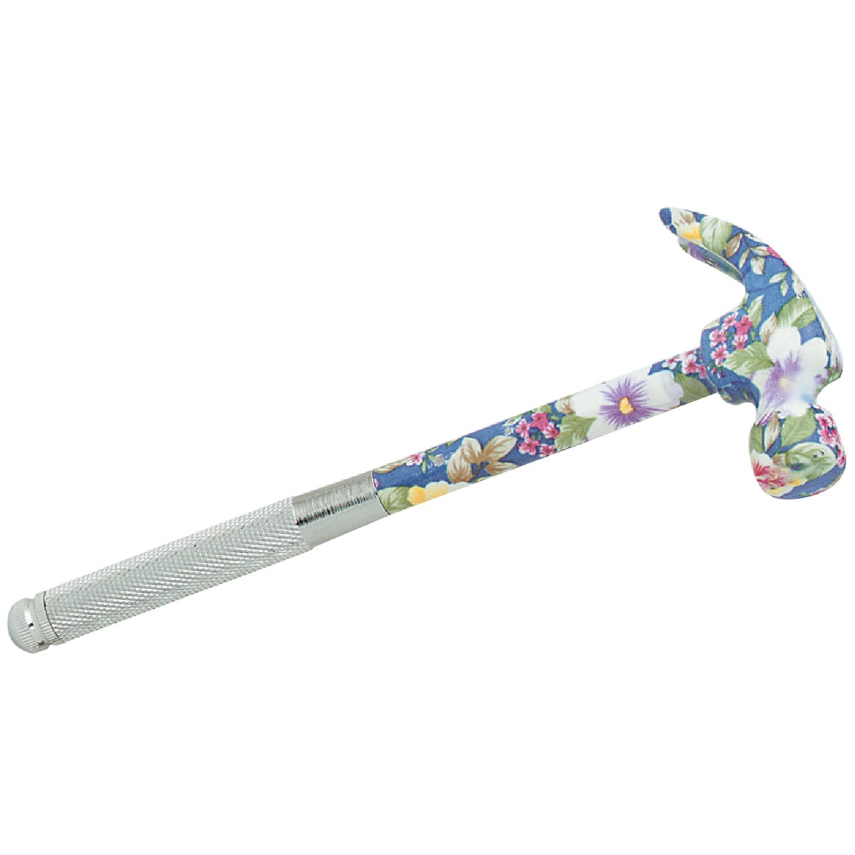 Item 320587, Flowered pattern head and shaft with chrome knurled handle.