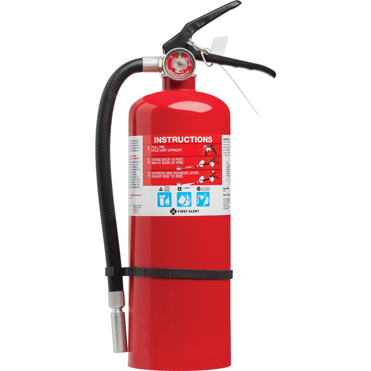 Item 322172, The 3-A:40-B:C Rechargeable Heavy-Duty Plus Fire Extinguisher fights paper