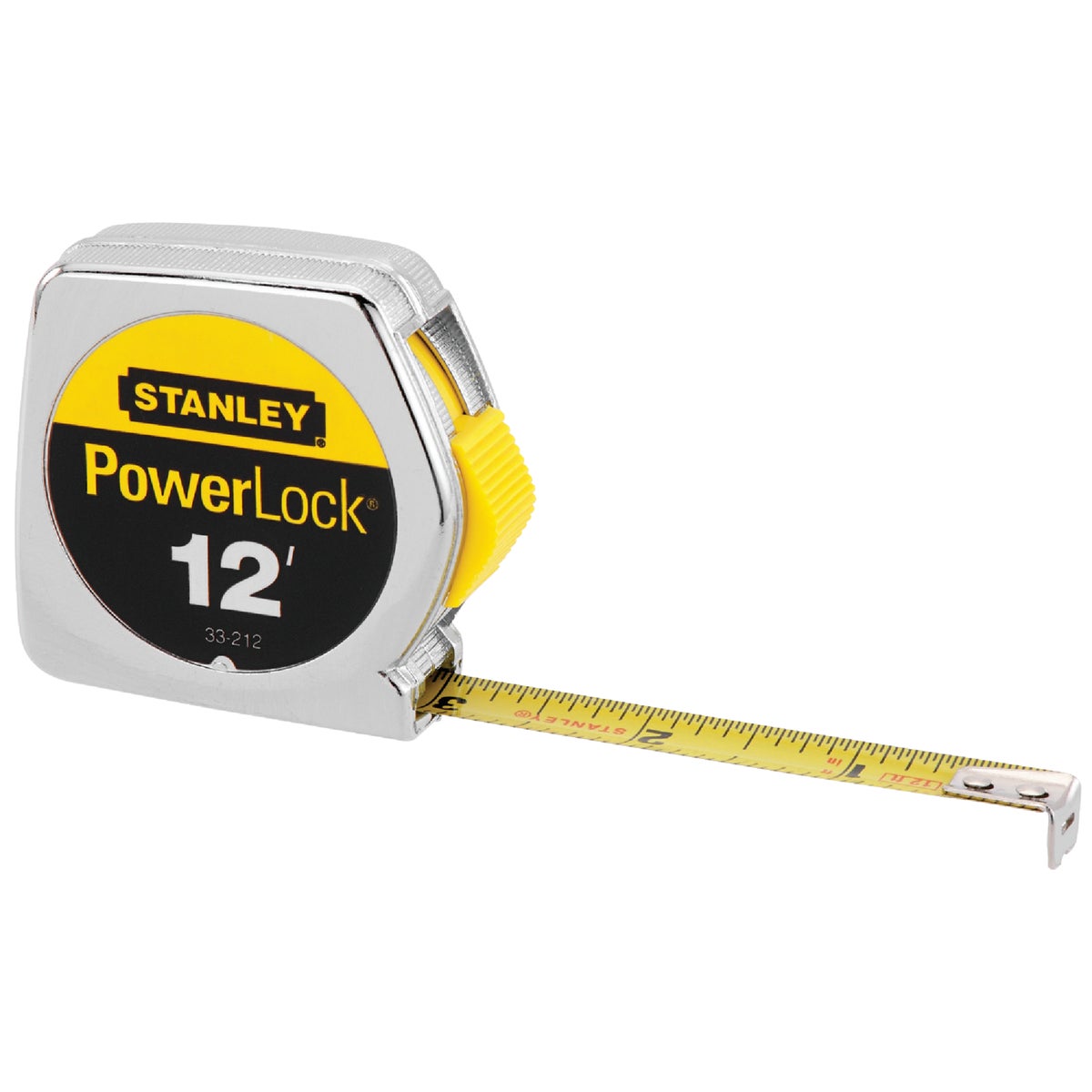 Item 322742, PowerLock tape measure with 7 Ft. blade standout.