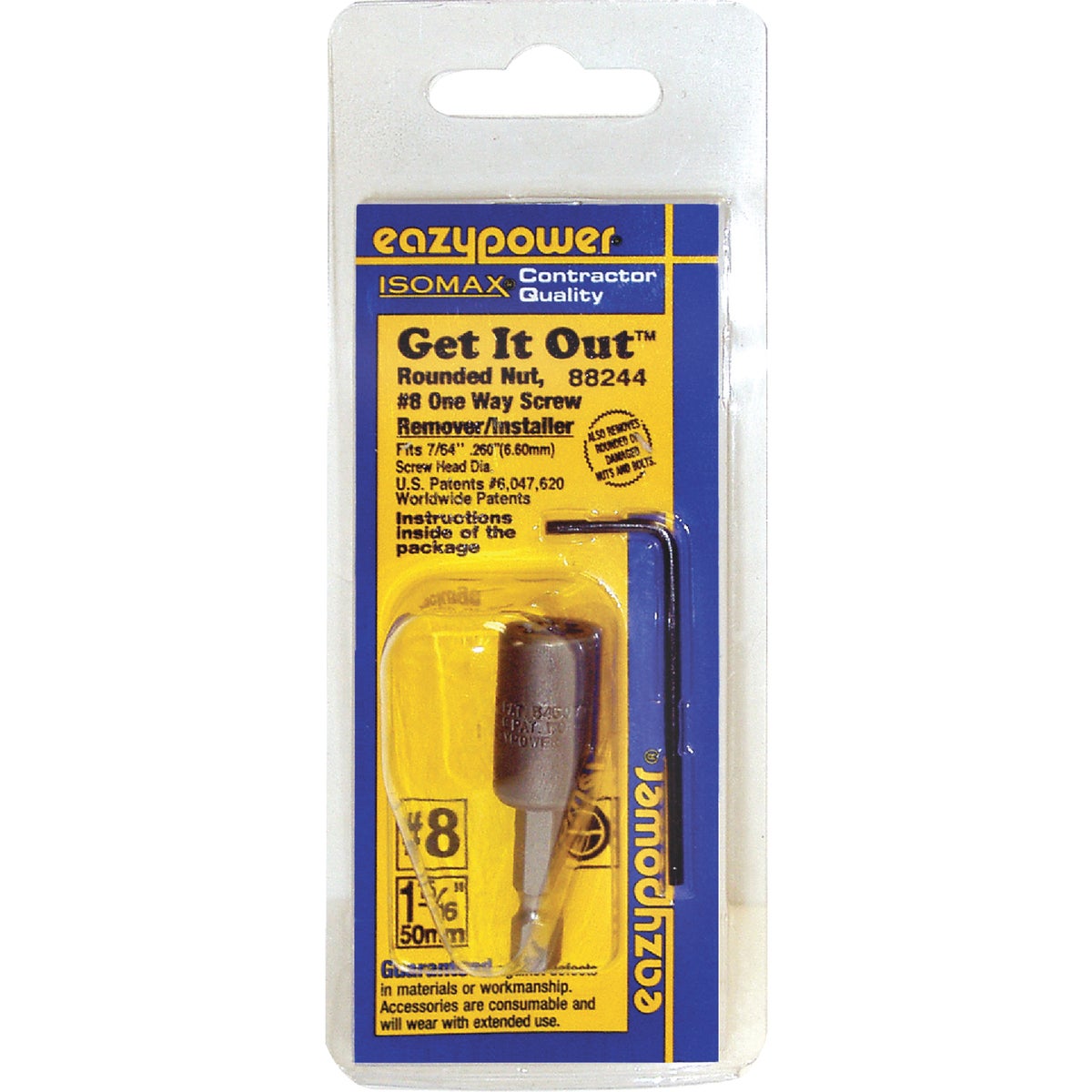 Item 325026, One way screw remover/installer ideal for removing rounded or damaged nuts 