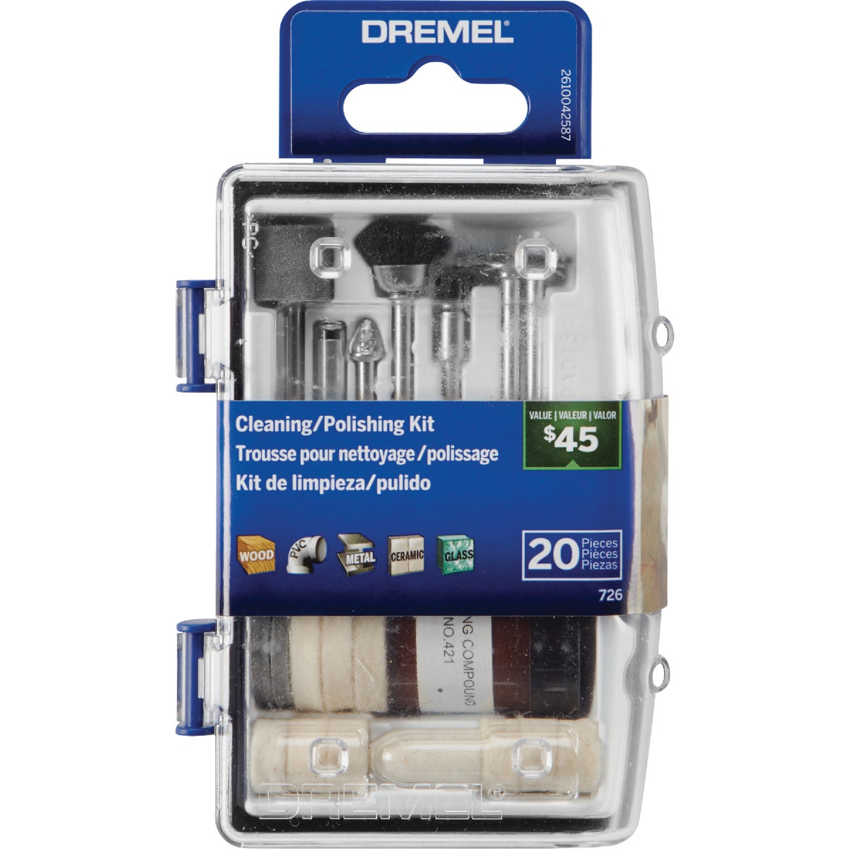 Item 328286, Dremel 20-piece accessory micro kit is specially curated to clean and 