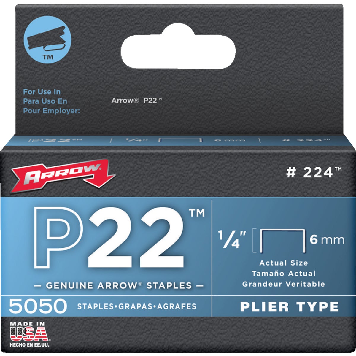 Item 329111, Designed specifically for stapling paper, P22 staples are used on desktops 
