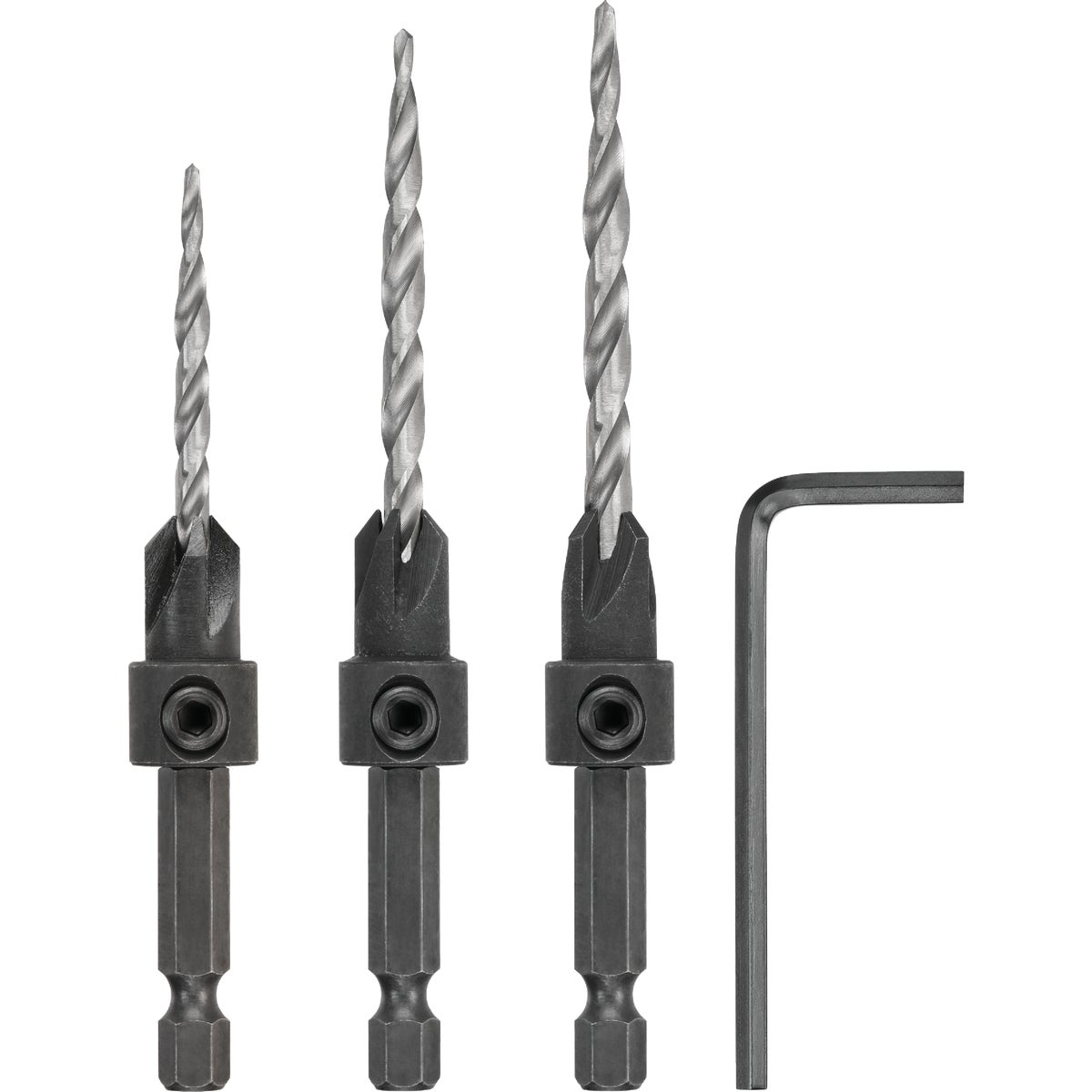 Item 329258, Hex shanked countersink bits for Rapid Load system.