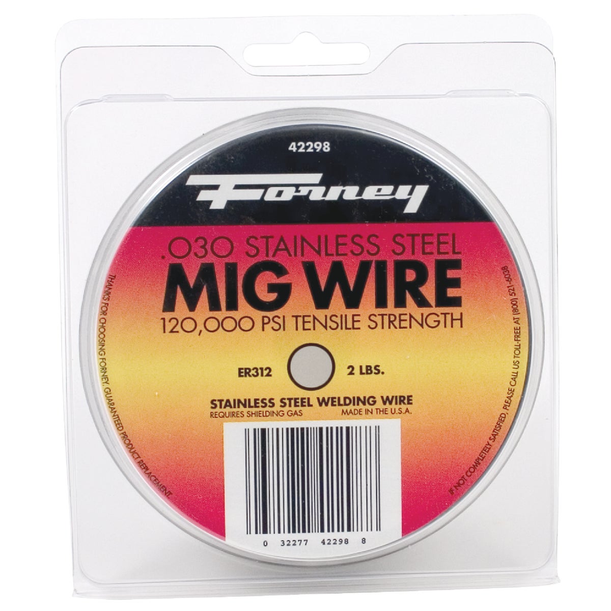Item 337255, ER308 stainless steel MIG (GMAW) welding wire consists of 20% chromium and 