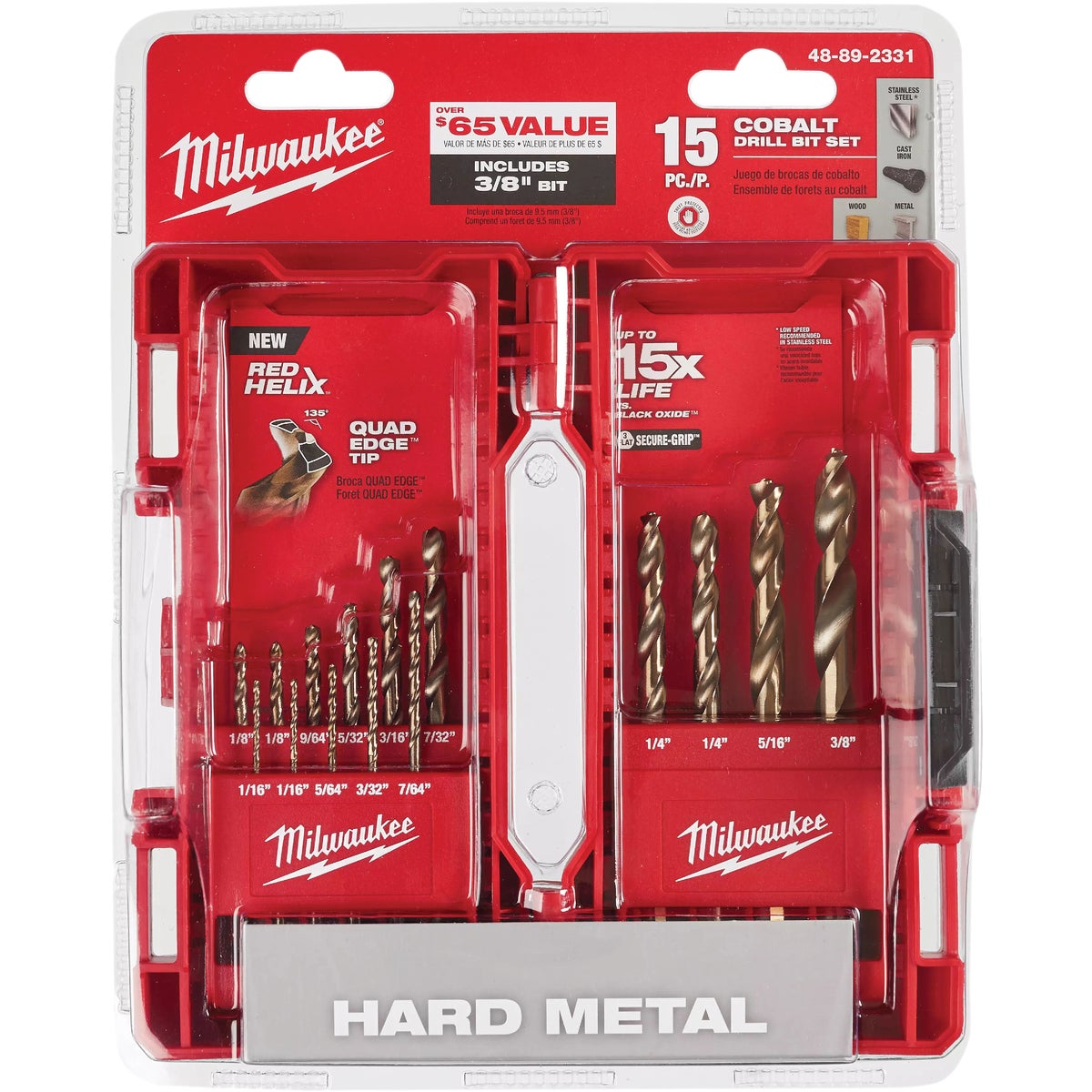 Item 338176, The MILWAUKEE RED HELIX 15PC Cobalt Drill Bit Set is engineered for extreme