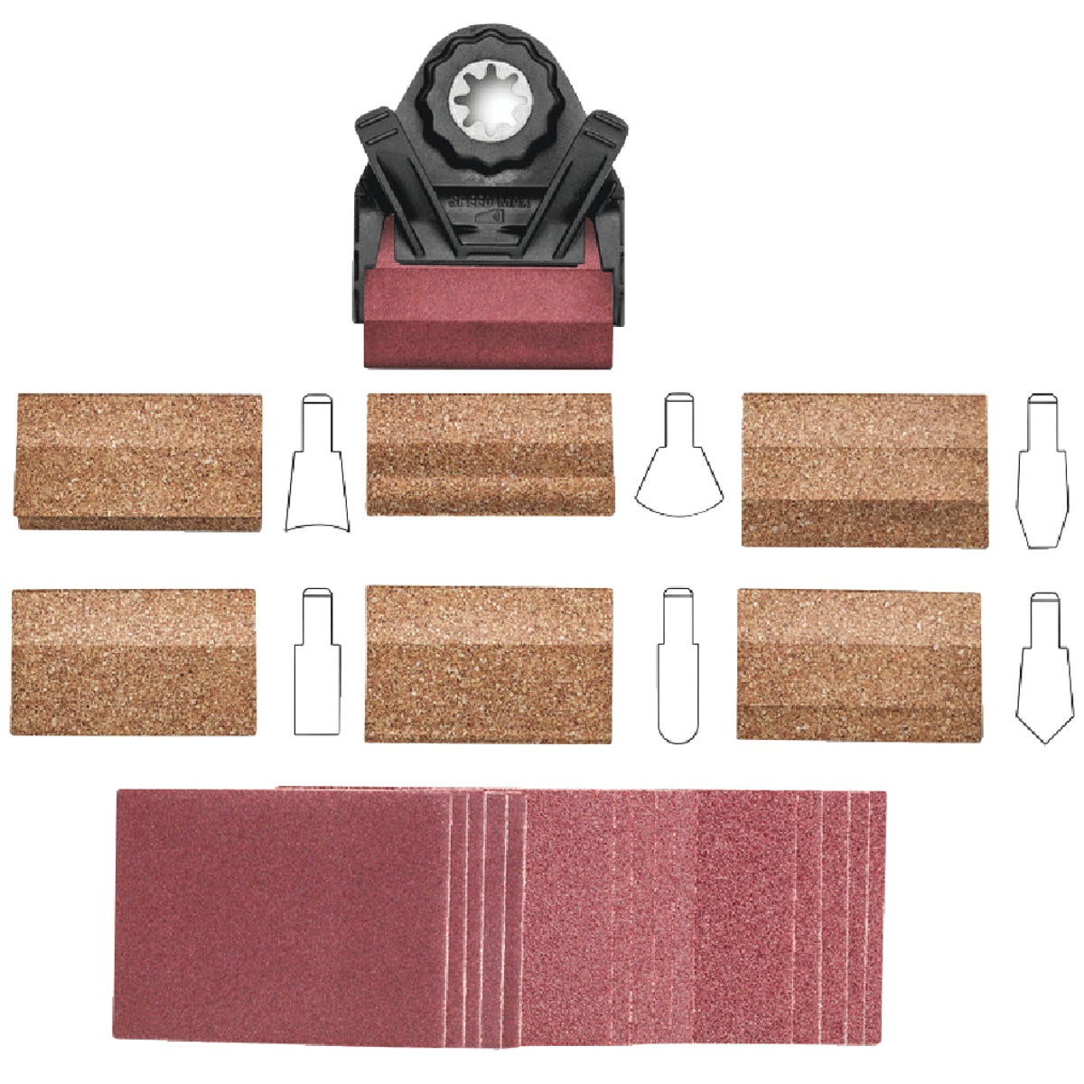 Item 338227, For sanding in grooves and on external radii.