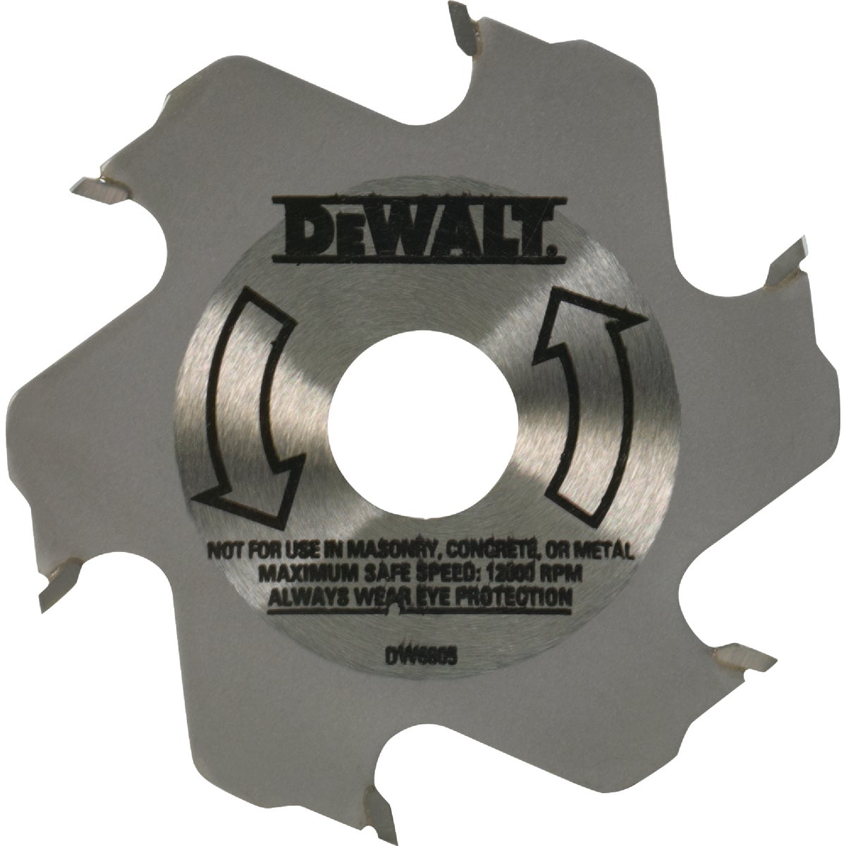 Item 343846, 4", 6T carbide blade for cutting clean, accurate biscuit slots in wood.
