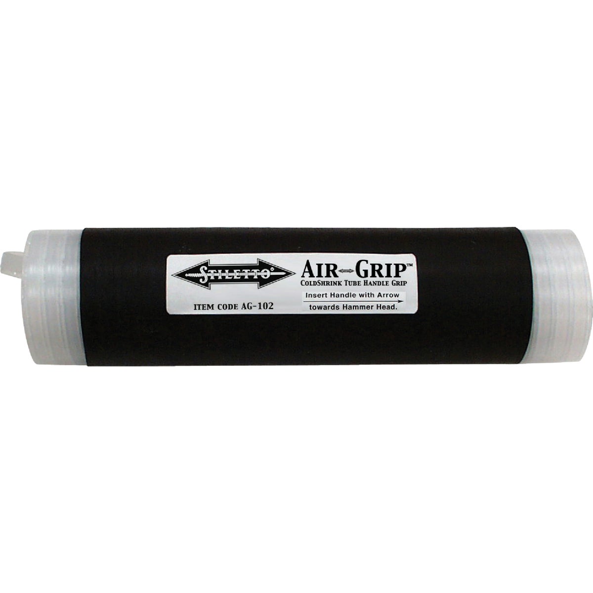 Item 344942, AirGrip 2" x 8" pre-expanded rubber wrap tube shrinks to fit any handle 