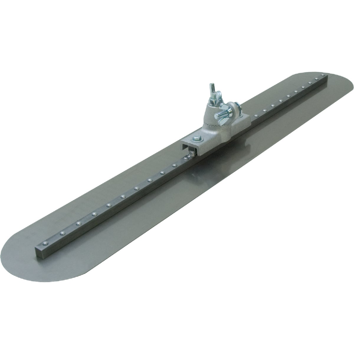Item 349941, 36 In. x 5 In. round end carbon steel Fresno with all-angle bracket.