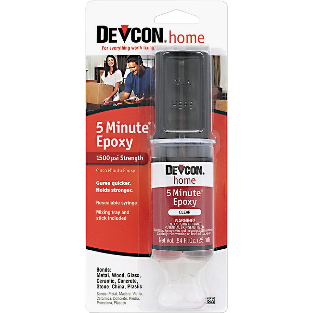 Item 353441, Makes clear, fast epoxy repairs. Works even in low temperatures.