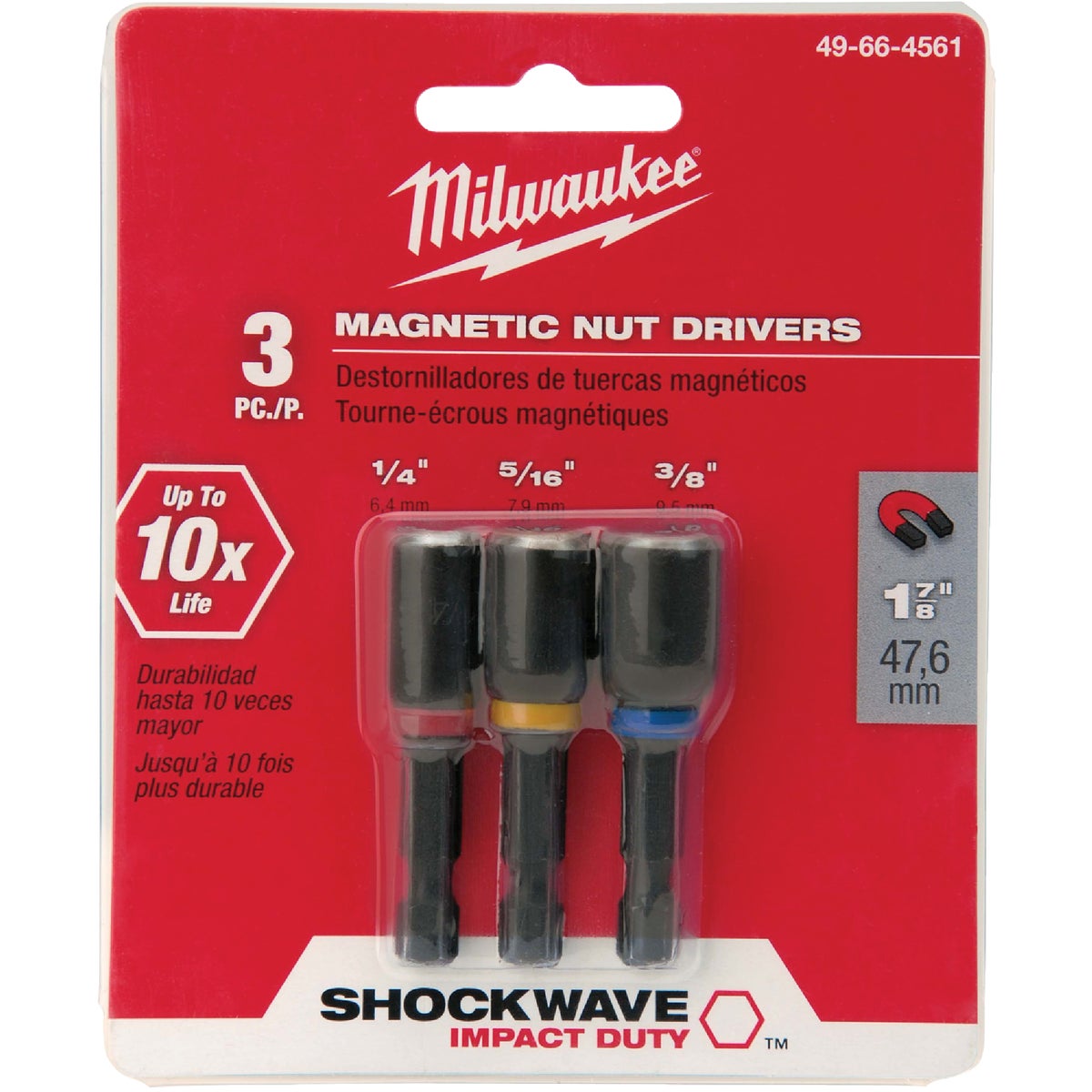 Item 355868, Milwaukee Shockwave Impact Duty magnetic nut drivers are engineered for 