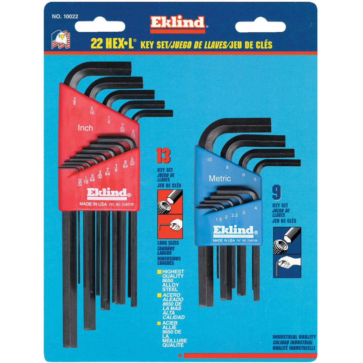 Item 355887, First set includes long arm hex keys in sizes: .