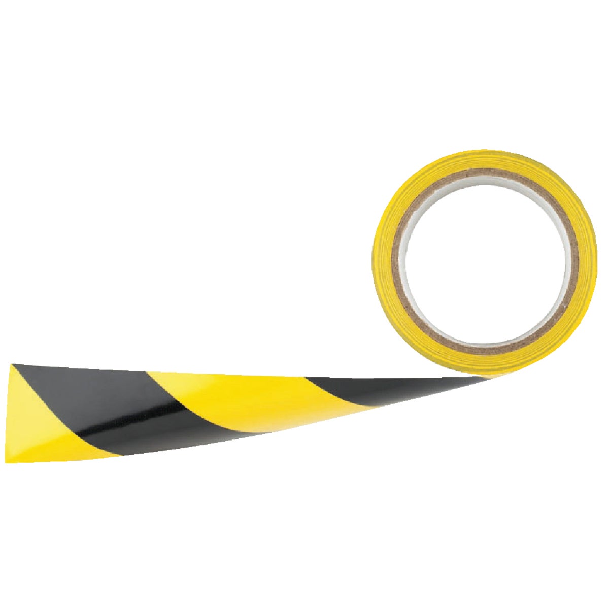 Item 360104, Yellow and black striped caution tape ideal for marking aisles.