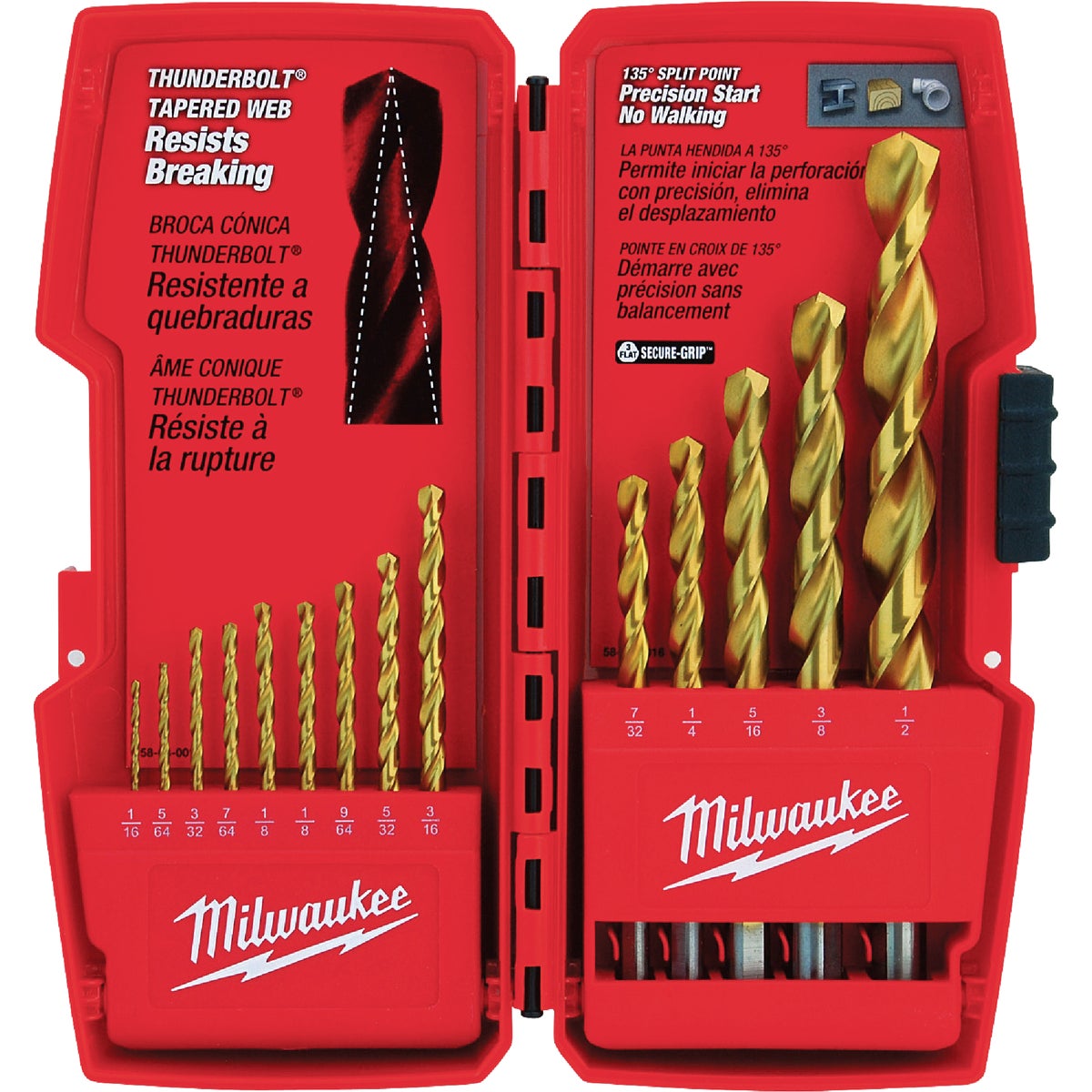 Item 360291, Milwaukee Thunderbolt titanium-coated drill bits are designed for extreme 