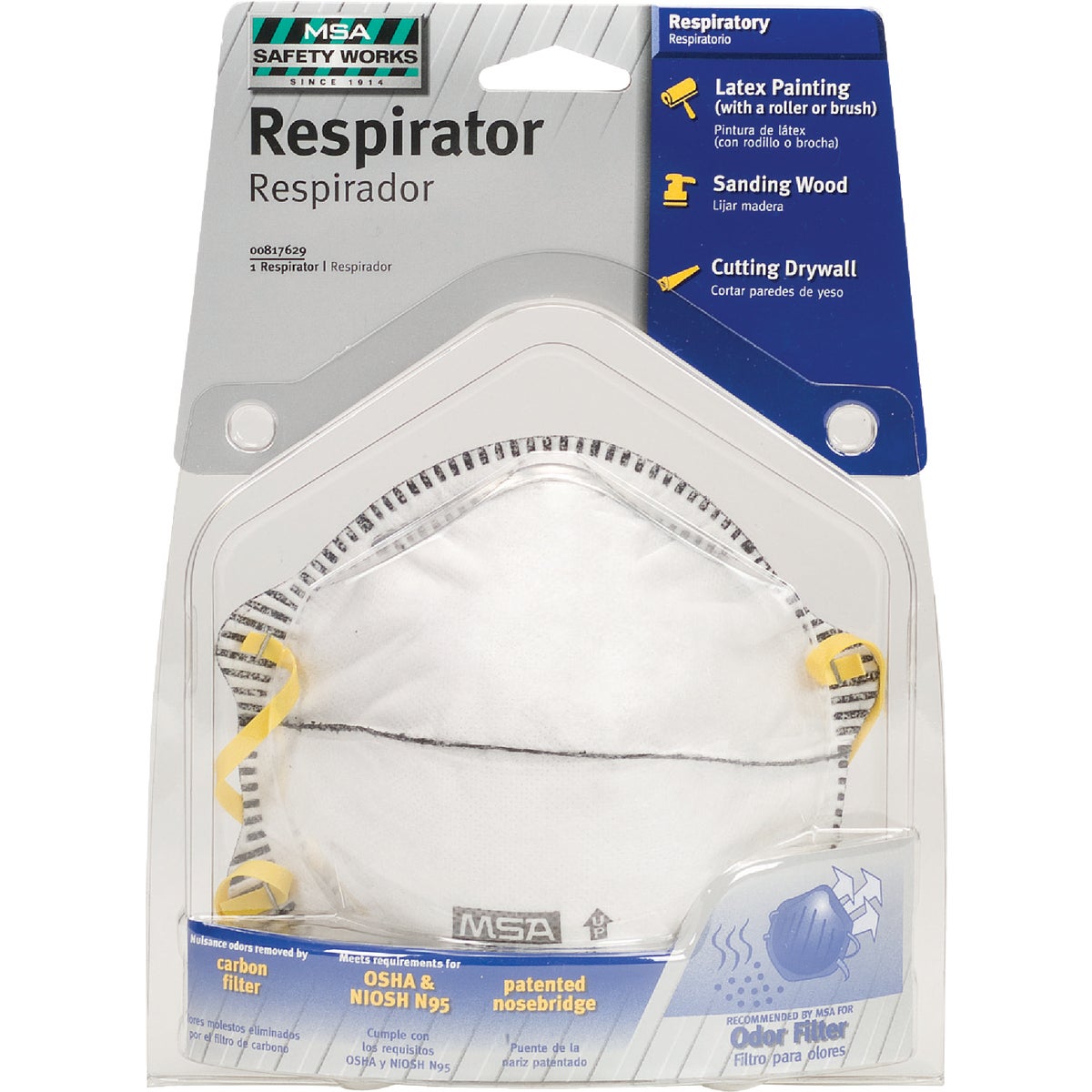 Item 361183, Dust respirator featuring a built-in carbon filter which removes nuisance-