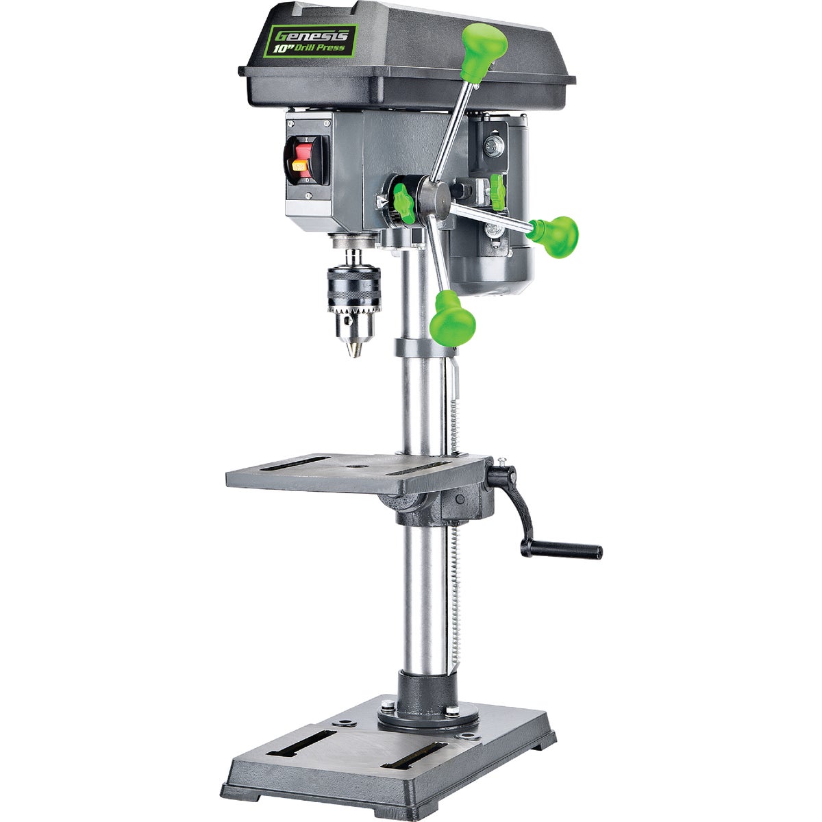 Item 365602, 10 In. 5-speed drill press. Features 4.