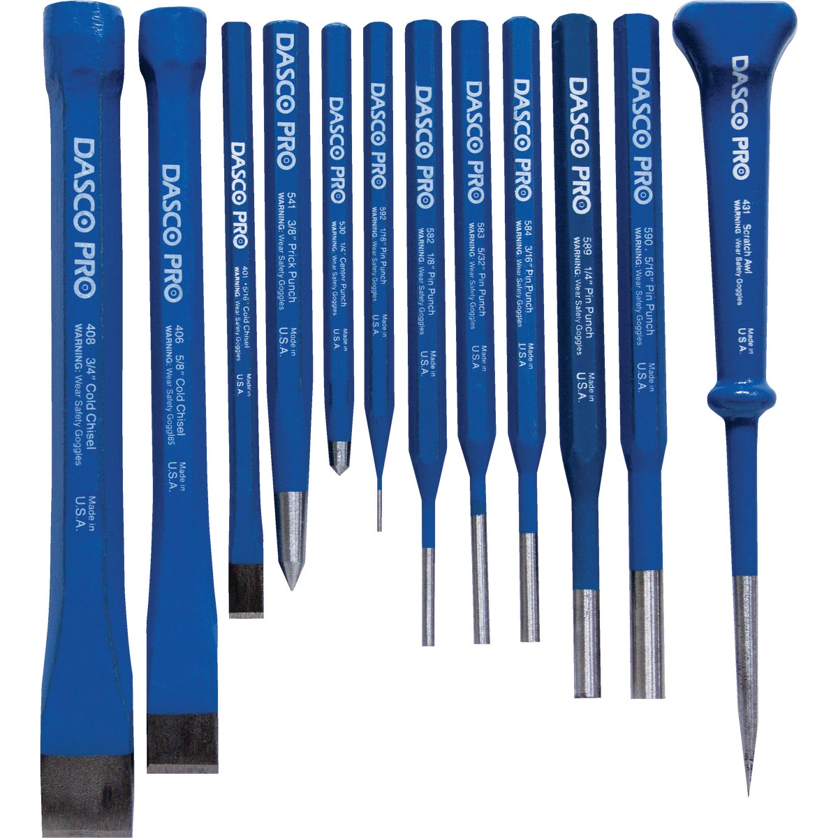 Item 372846, The Mayhew 12 Piece Punch and Chisel set has an assortment of punches, 