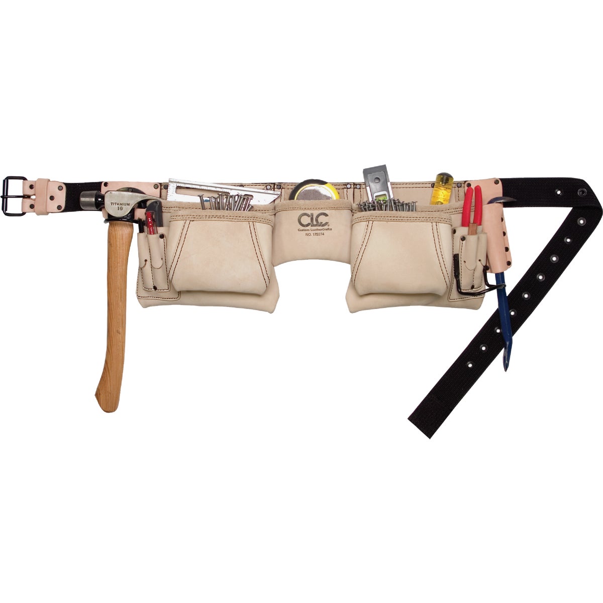 Item 375136, Heavy-duty top grain leather carpenter's apron.
