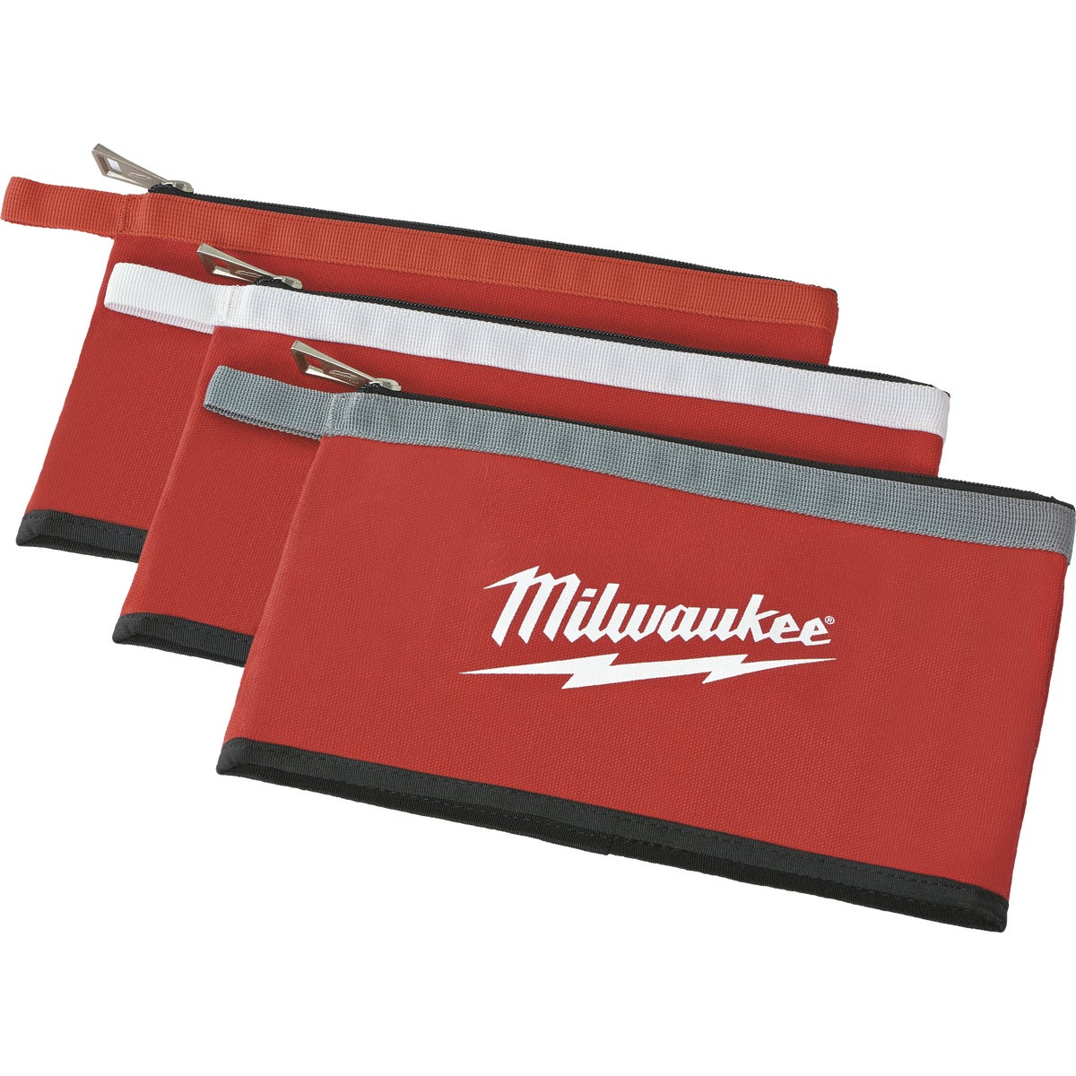 Item 378163, Milwaukee Zipper Pouches feature a breathable and durable heavy-duty No.