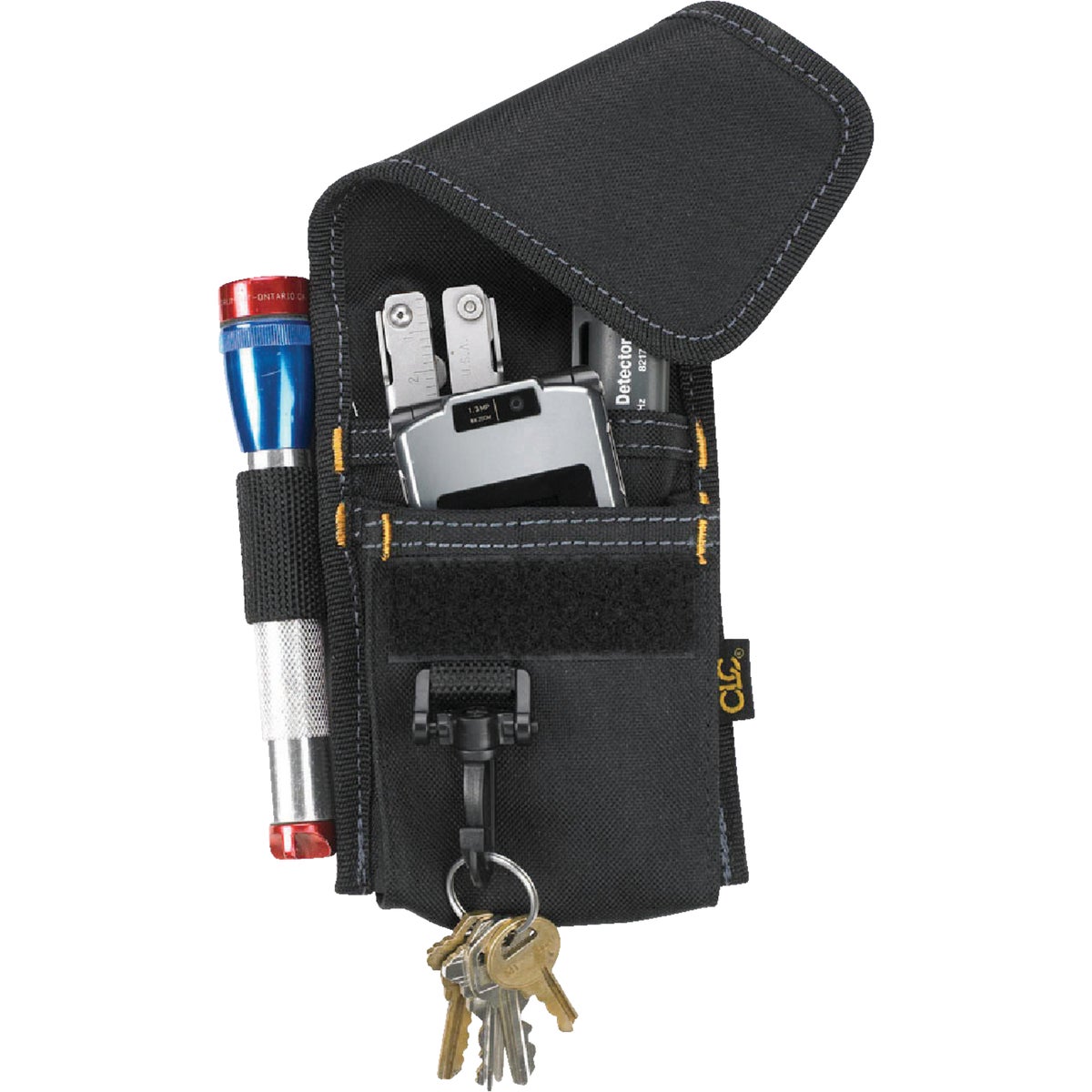 Item 394408, Versatile 3-way attachment hangs, straps, or clips on work belts, web 