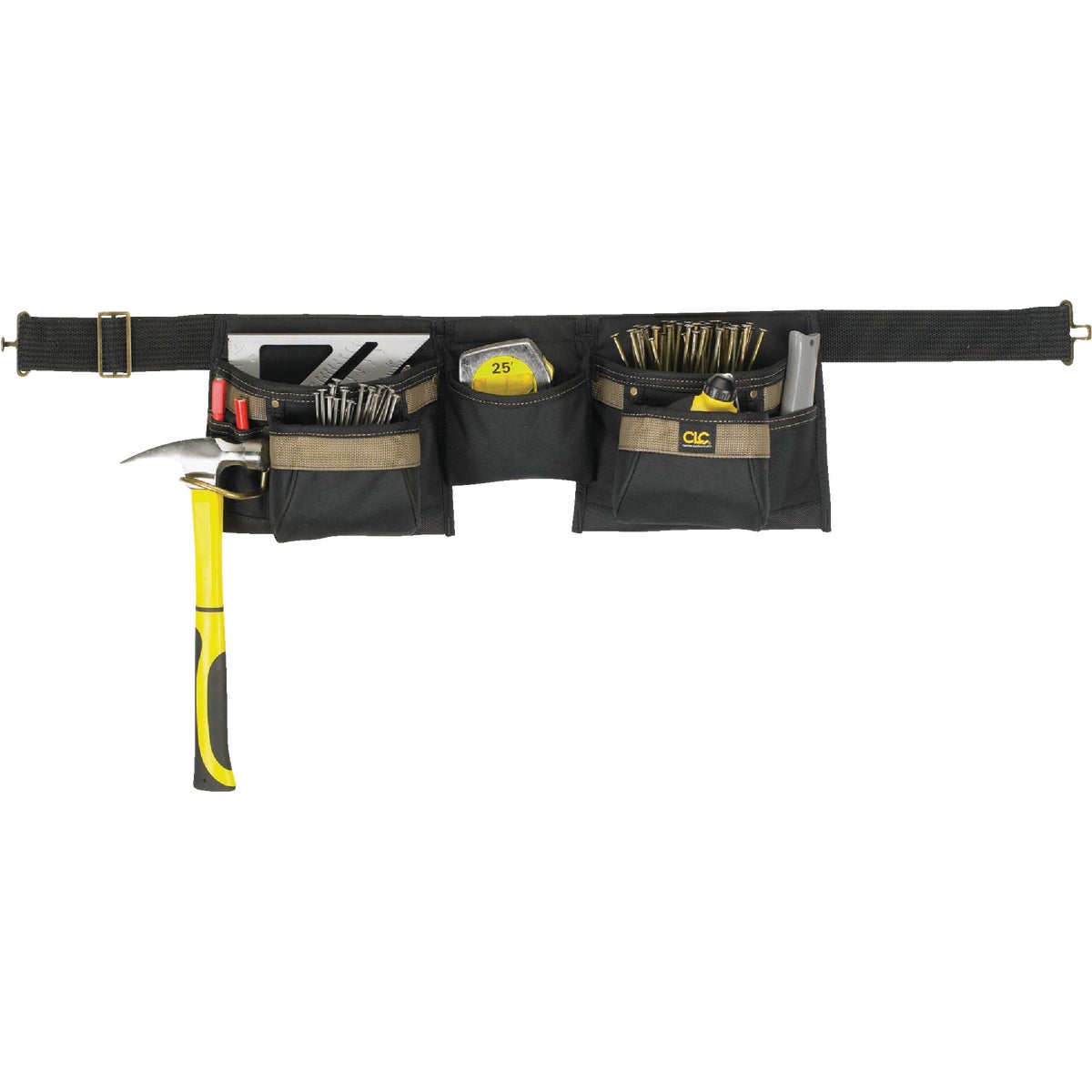 Item 394459, Sierra 8-pocket carpenter apron. 5 main pockets for nails and tools.