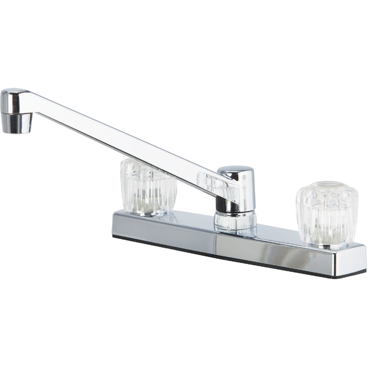 Item 400675, 2-handle nonmetallic kitchen faucet with clear acrylic knobs. 1.