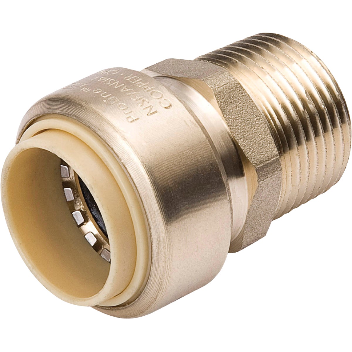 Item 400994, Brass Push Fit x MPT (male pipe thread) adapter.