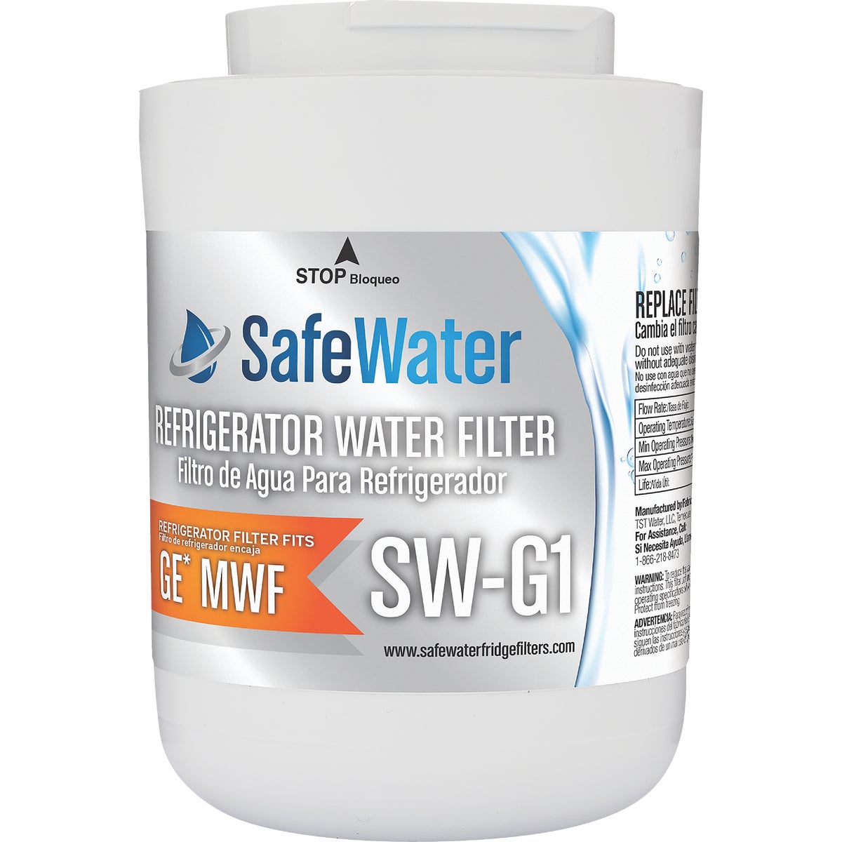 Item 401735, This EarthSmart replacement refrigerator water filter fits in place of GE 