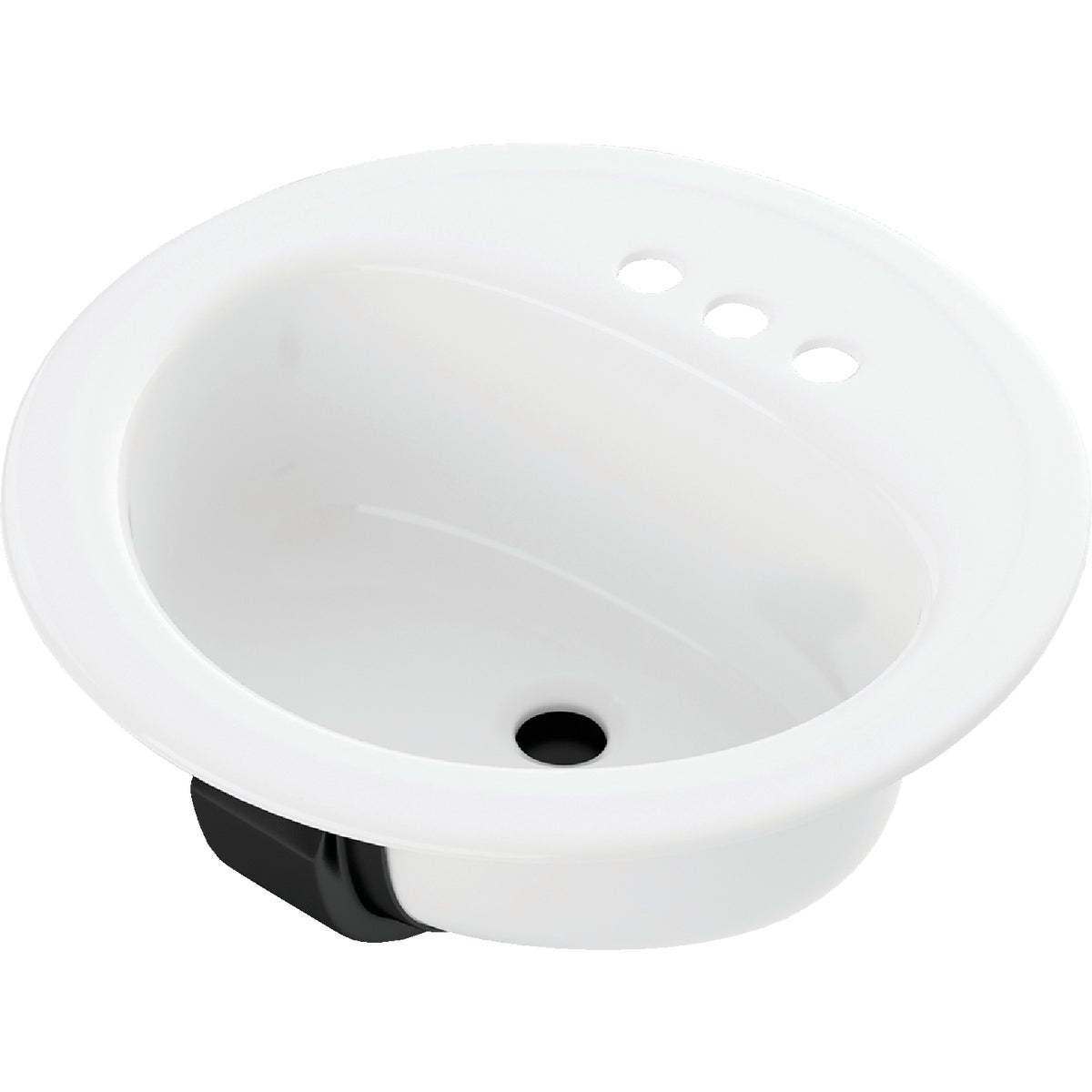 Item 401871, The Laurel 19 round self rimming porcelain enamel lavatory with 4 