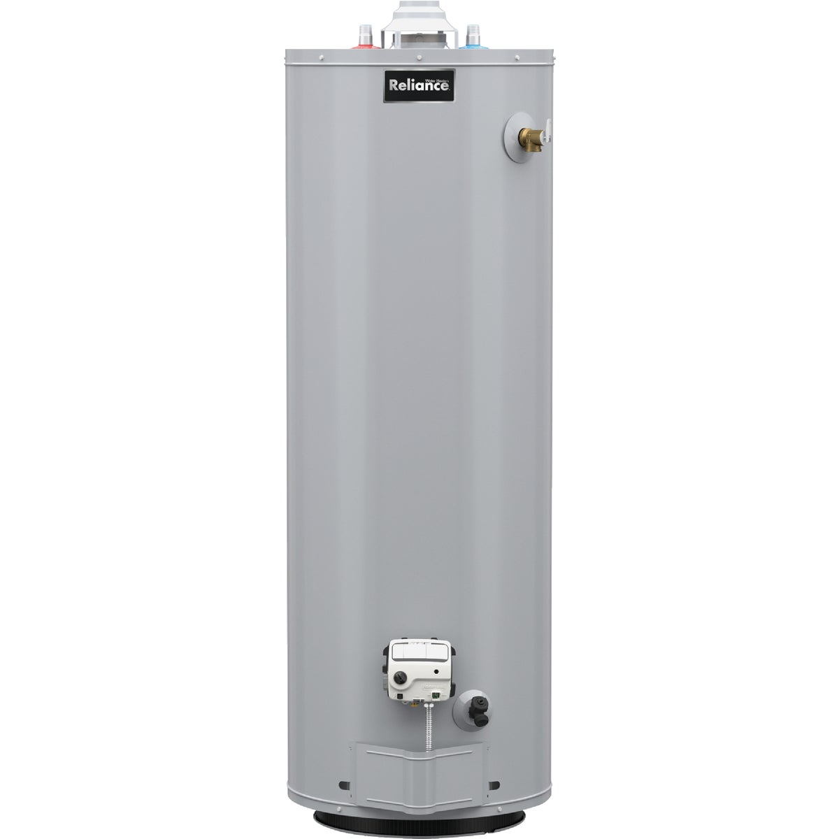 Item 401893, Natural gas water heater with insulation blanket.