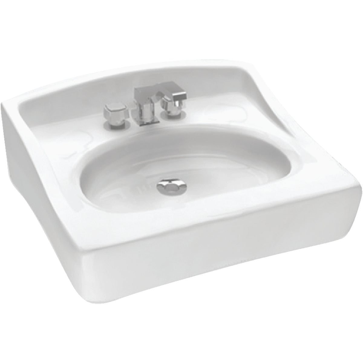 Item 403489, Caribe wall hung lavatory bowl, 4 In., white.