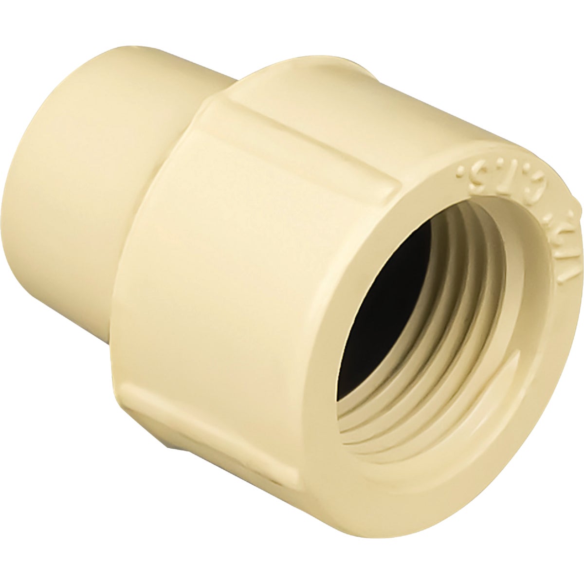 Item 403652, 1" Female adapter with washer made of CPVC (Chlorinated Polyvinyl Chloride