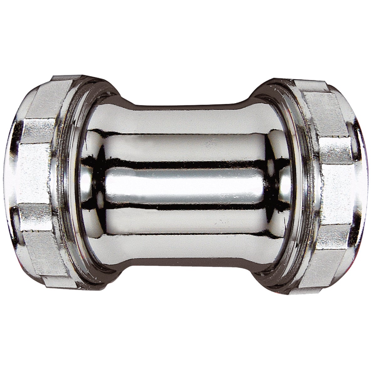 Item 404075, Double slip straight repair coupling with zinc nuts and plastic washers.