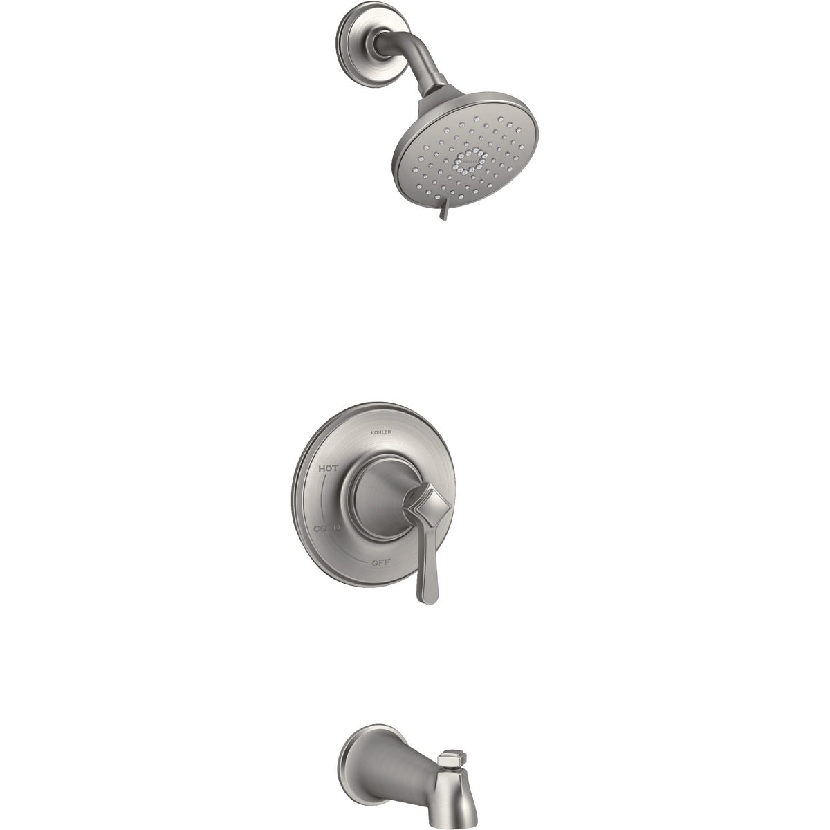 Item 404335, Georgeson bath/shower faucet draws inspiration from the celebrated art deco