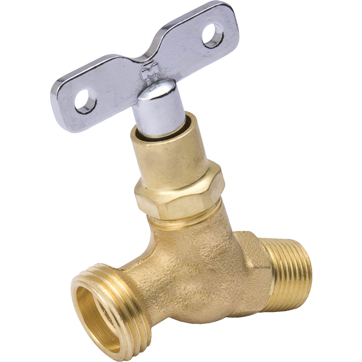 Item 404384, B &amp; K loose key hose bibb valve for use with water or oil.